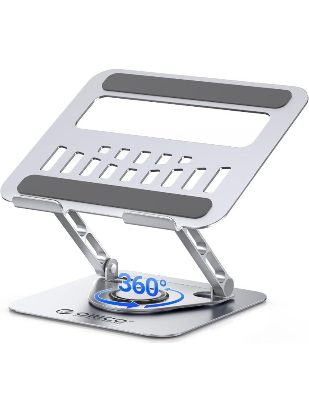 Adjustable Laptop Stand, 360° Rotating, Foldable Aluminum, Ventilated Design